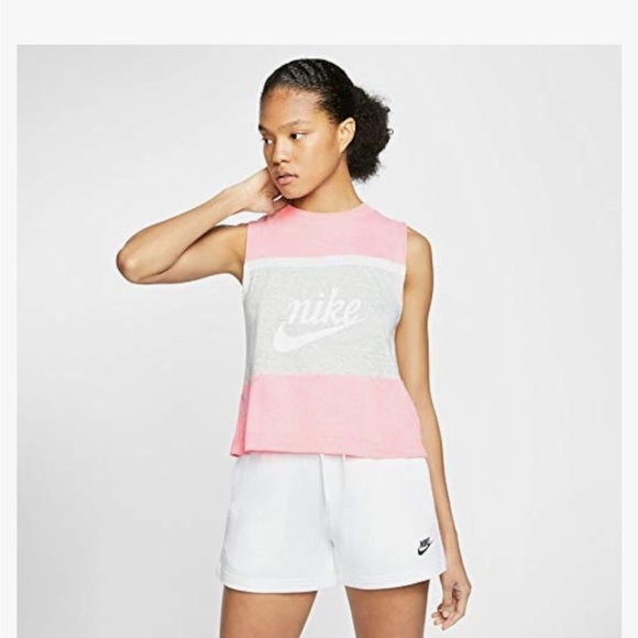 Nike Crew Neck Sleeveless Tank Top Women Size XS Bleached Coral - Picture 1 of 8